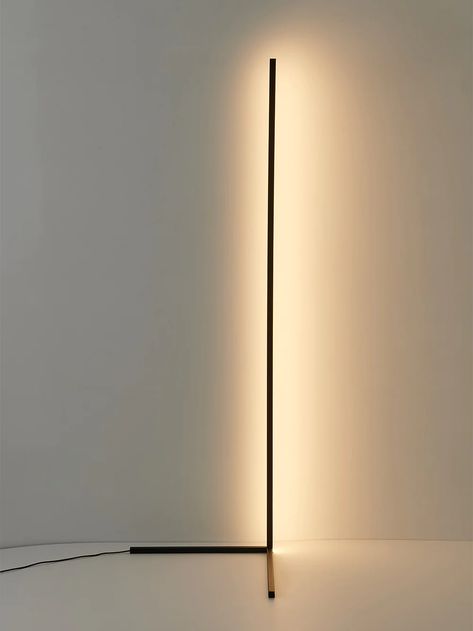 This beautifully designed color-changing minimalist corner floor lamp fits discreetly and perfectly into corners. Minimal body let this lamp slide even behind couches and sectionals. A perfect fit for any corner. With remote-controlled LED lights, it’s a game-changer lamp to combine minimal design elements with technology. Lamp On Floor, Modern Lamps Living Room Floor Lamps, Minimalist Floor Lamp Living Room, Floor Lamp Minimalist, Minimal Lamp Design, Corner Wall Light, Light Stand Lamp, Corner Led Light, Light Behind Couch