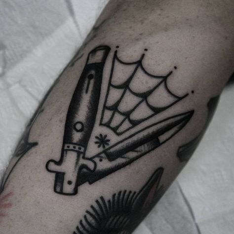 switchblade tattoo Skinhead Tattoos, Traditonal Tattoo, Traditional Tattoo Black And White, Traditional Tattoo Man, Traditional Tattoo Stencils, Traditional Black Tattoo, Traditional Style Tattoo, Tattoo Concepts, Web Tattoo