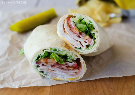 Life In The Lofthouse, Sandwich Wraps Recipes, Turkey Wraps, Cheap Healthy Meals, Turkey Bacon, Delicious Sandwiches, Easy Lunch, Wrap Recipes, Easy Lunches