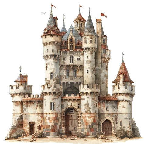 Medieval Castle Exterior, Minecraft Castles Medieval, Medieval Castle Aesthetic, Medieval House Concept Art, Egyptian Buildings, Castle Fantasy Art, Castle Reference, Midevil Castle, Castle Scenery