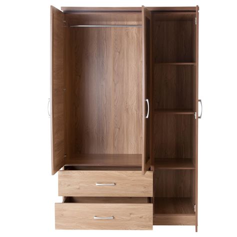 3 Door Wardrobe, Triple Wardrobe, Oak Wardrobe, Wardrobe Furniture, Door Design Modern, Mirrored Wardrobe, White Mirror, Wood Care, Channel Islands