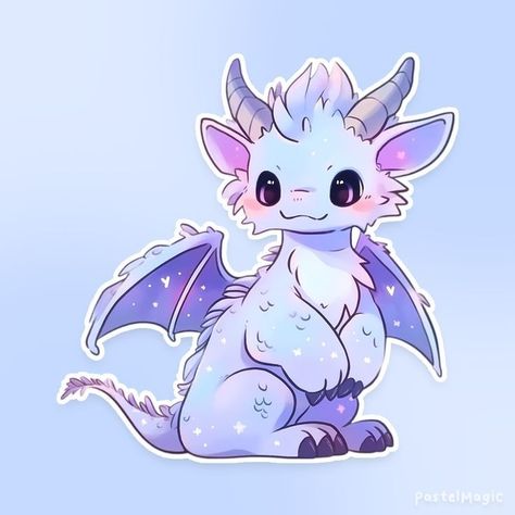 Baby Dragon Art, Chibi Dragon, Cute Dragon Drawing, Dragon Illustration, Cute Fantasy Creatures, Cute Animal Drawings Kawaii, Creature Drawings, Cute Pastel, Cute Doodles Drawings