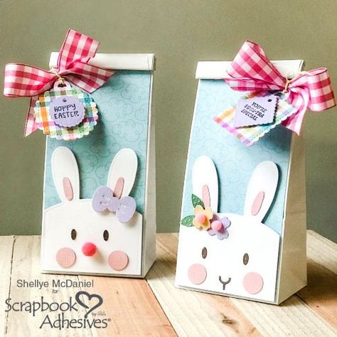 Easter Wrapping Ideas, Easter Gift Wrapping Ideas, Easter Bunny Treat Bags, Bunny Treat Bags, Easter Paper Crafts, Easter Bunny Treats, Easter Treat Bags, Easter Gift Bags, Paper Bag Crafts