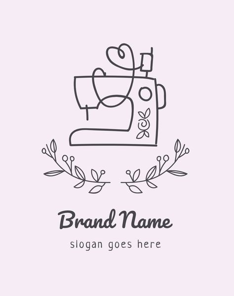 Sewing Machine Logo Design Ideas, Embroidery Business Logo Design Ideas, Logo Sewing Design, Sewing Branding, Sewing Logos, Sewing Business Logo, Atelier Logo, Sewing Logo Design, Best Logo Maker