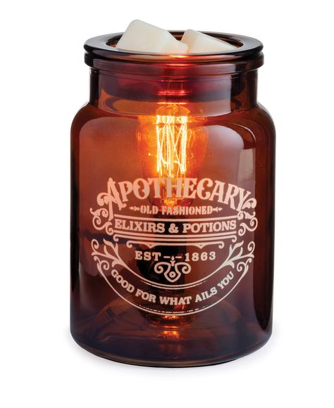 Apothecary Illumination Fragrance Warmer | Candle Warmers Relaxing Night, Tart Warmer, Holiday Fragrance, Coffee Wall Decor, Night At Home, Warm Fragrance, Vintage Bulb, Candle Warmer, Candle Wax Melts