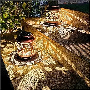 2 Pack Butterfly Outdoor Solar Hanging Lanterns Waterproof LED Solar Lights Metal Decorative Lanterns for Garden, Patio, Courtyard, Backyard, Yard Decor Unique Hummingbird Gifts for Women Gardening Solar Lanterns Outdoor, Solar Hanging Lanterns, Hanging Solar Lights, Garden String Lights, Hummingbird Gifts, Solar Lantern, Outdoor Lighting Landscape, Outdoor Garden Decor, Solar Lanterns