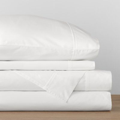 Featuring exceptional softness, the Purity Home 300TC organic cotton cool and crisp sheet set is all you need for the world-class comfort you always desired. Organically made, this sheet set is kind to the skin and planet. Also, the signature percale weave is brushed for softness, keeping you cozy all night long. This high-quality sheet set comes in Twin, Full, Queen, and King size to best suit your need. | RE/FINE™ Brushed Organic Cotton Percale Sheet Set White, 100% Cotton | YTIR1113 | Wayfair Canada Mattress Toppers, King Sheets, Percale Sheets, Mattress Topper, Make Your Bed, Birch Lane, Joss And Main, Flat Sheets, All Modern