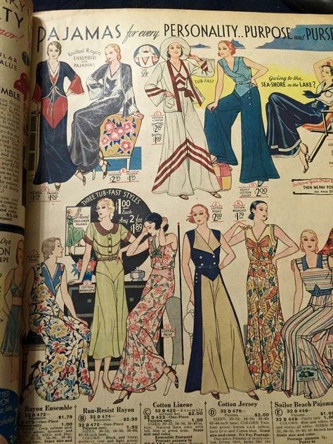 Beach Pajamas, Vintage Fashion 1930s, Vintage Loungewear, 1930 Fashion, Fashion Ads, Bags For Sale, 30s Fashion, 20th Century Fashion, 1930s Fashion