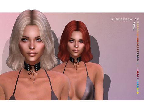 Nightcrawler Sims' Nightcrawler-Stella (HAIR) Lisa Hair, The Sims 4 Cabelos, Sims 4 Tsr, Alpha Cc, Mod Hair, Cc Hair, Sims Packs, Pelo Sims, Bella Hair