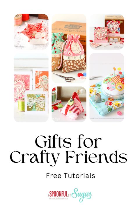 Are you looking for some easy and affordable gift ideas for your crafty friends? Do you want to show off your sewing skills and make something unique and thoughtful? If so, you’re in luck! In this blog post, I will share with you 12 free sewing tutorials that make ideal gifts for sewists. Whether you’re making gifts for a birthday, a holiday, or a sewing swap, you’ll find something here that suits your style and budget. Small Gifts To Sew, Gifts To Sew For Kids, Sew Gifts, Free Sewing Tutorials, Affordable Gift Ideas, A Spoonful Of Sugar, Scrappy Cards, Making Gifts, Berry Baskets