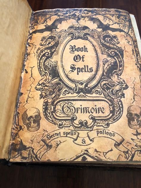 Winifred’s spellbook title page Medieval Spell Book, Grimoire Title Page Ideas, Fantasy Book Pages, Shadow Book Cover, Grimoire Title Page, Book Of Shadows Title Page, Grimoire Aesthetic Pages, Grimoire Pages Aesthetic, Grimoire Book Fantasy Art