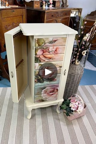 Jewelry Armoire Makeover, Armoire Makeover, Do It Yourself Crafts, Jewelry Armoire, Redo Furniture, Furniture Makeover, That Way, Color Change, Armoire