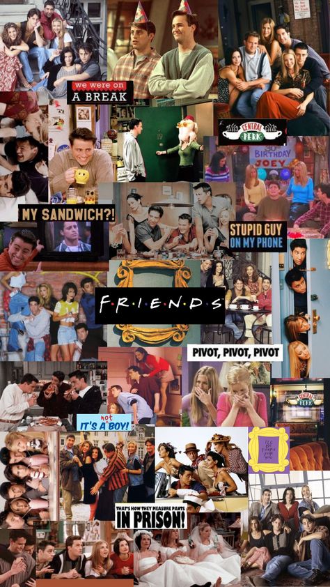 Friends Tv Series Wallpapers Iphone, Friends Wallpaper Collage, F R I E N D S Aesthetic, Friends Sitcom Wallpaper, Friends Wallpaper Aesthetic Iphone, F R I E N D S Wallpapers, Friends Collage Wallpaper, Friends Show Wallpaper, Friends Collage Aesthetic