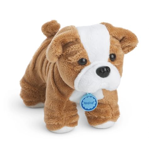 Meatloaf is a toy dog, marketed as part of the My American Girl line of items The pet was released in 2012 and retired in 2014. Retail price was $22. Joss's Bulldog with Life Vest American Girl Doll Pets, Girl Dog Names, American Girl Accessories, America Girl, Dog Doll, Pet Dogs Puppies, All American Girl, Puppy Collars, Bitty Baby