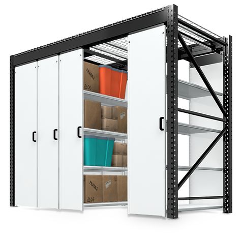 Storage Racks Ideas, Warehouse Storage Ideas, Warehouse Home Design, High Density Storage, Pathway Ideas, Wall Storage Systems, Mobile Shelving, Sliding Shelves, Warehouse Storage