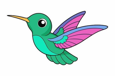 Vector charming hummingbird vector illus... | Premium Vector #Freepik #vector #cartoon-drawing #svg #animal-drawing #bird-illustration Hummingbird Cartoon, Hummingbird Vector, Hummingbird Clipart, Hummingbird Svg, Hummingbird Drawing, Drawing Bird, Bird Free, Bird Clipart, Cartoon Birds