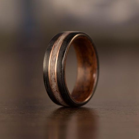 Rustic Mens Rings, Wood Wedding Ring Mens, Copper Wedding Band, Wooden Wedding Bands, Rustic Wedding Bands, Double Rose, Wedding Color Pallet, Beachy Wedding, Wooden Wedding Ring