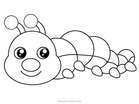 Caterpillar Template Free Printable, Caterpillar Template, Letter C Crafts, Simple Mom Project, Hungry Caterpillar Craft, Caterpillar Book, Caterpillar Craft, About Butterfly, Teach Preschool