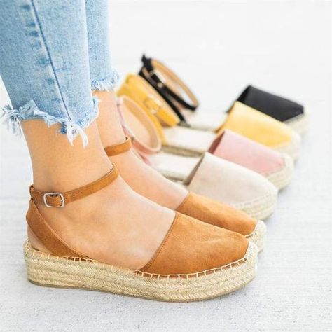 Strappy Sandals Outfit, Cute Shoes Boots, Espadrilles Shoes, Platform Espadrille Sandals, Sandals Outfit, Platform Espadrilles, Stylish Sandals, Shoes Heels Wedges, Espadrille Sandals