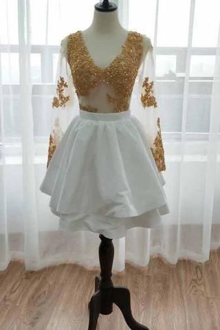 Homecoming Dresses Gold, Long Sleeve Prom Dress Short, Prom Dress Gold, Long Sleeve Homecoming Dress, Burgundy Homecoming Dress, Dresses Gold, Long Sleeve Homecoming Dresses, Mini Prom Dresses, White Homecoming Dresses