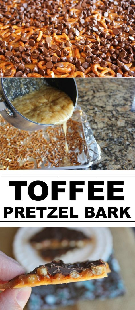 Toffee Pretzel Bark, Pretzel Toffee Bark, Pretzel Bar, Easy Toffee, Pretzel Bark, Toffee Bark, Pretzel Toffee, Toffee Recipe, Caramel Pretzels