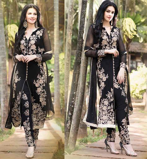 LATEST FASHION SALWAR KAMEEZ डिजाइनर कपड़े, Woman In Black, Salwar Kamiz, Desi Clothes, Moda Chic, فستان سهرة, Indian Attire, Desi Fashion, Pakistani Outfits