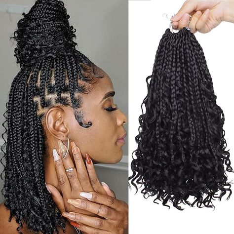 Boho Knotless Braids Crochet, Crochet Goddess Box Braids, Crotchet Braids Crochet, Crochet Styles For Black Women, Crochet Braid Styles Ideas, Crochet Braids For Black Women, Bohemian Updo Hairstyles, Bohemian Crochet Braids, Bohemian Crochet Hair