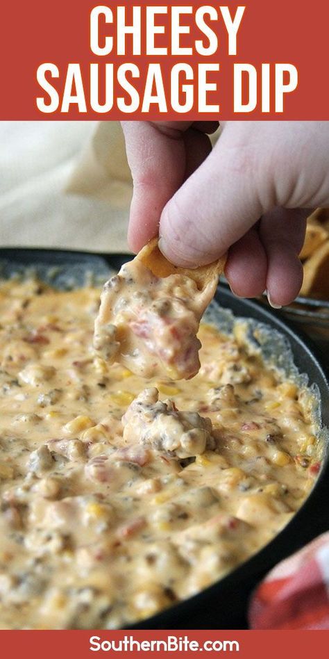 Corn Sausage Dip, Corn And Sausage Dip, Sausage Corn Dip, Dips With Sausage, Ground Sausage Dip, Tailgating Food Ideas Football, Sausage Dip Recipes, Mexican Sausage Dip, Cheesy Sausage Dip