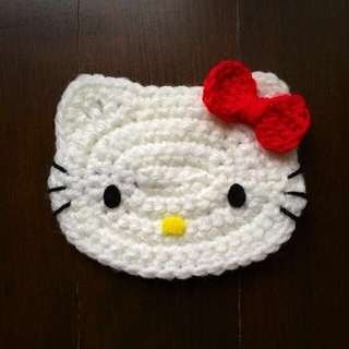 Hello Kitty Crochet Granny Square, Hello Kitty Coaster Crochet, Random Crochet, Crochet Hello Kitty, Hello Kitty Decorations, Hello Kitty Crochet, Crochet Carpet, Crochet Coaster, Hobby Games