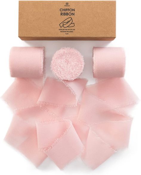 The perfect blush chiffon ribbon for bouquets and boutonieres! Hair Accessories Packaging, Sewing Online, Butterfly Invitations, Gift Boxes Decoration, Chiffon Ribbon, Gifts Wrapping, Bouquet Gift, Gifts Wrapping Diy, Fall Garland