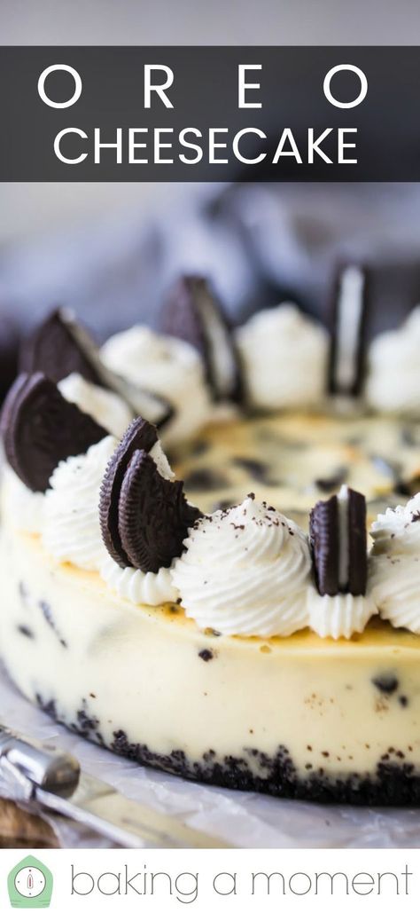 Oreo Cheesecake Cheesecake Factory, Simple Oreo Cheesecake, Cheesecake Recipes Oreo, Kraft Cheesecake, Cheesecake Factory Oreo Cheesecake, Recipes Oreo, Baked Oreo Cheesecake Recipe, Baking Cheesecake, Oreo Crust Cheesecake