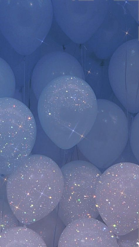 Birthday Wallpaper Aesthetic Blue, Aesthetic Balloons Wallpaper, Baby Blue Astetic Wallpaper, Blue Glam Aesthetic, Periwinkle Aesthetic Wallpaper Iphone, Periwinkle Blue Aesthetic, Blue Glitter Aesthetic, Blue Ethereal Aesthetic, Blue Girly Aesthetic