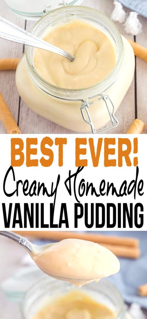 A delicious homemade vanilla pudding recipes made with staples from you kitchen. Pudding Recipes Homemade, Vanilla Pudding Recipes, Homemade Vanilla Pudding, Cheesecake Oreo, Custard Pudding, Homemade Pudding, Homemade Snickers, Pudding Cups, Frosé