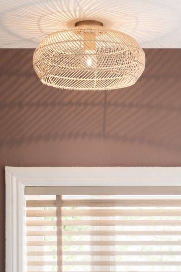 Flush Ceiling Lights Uk, Ceiling Lights Uk, Floor Lounge, Rattan Light Fixture, Low Ceiling Lighting, Loft Bedroom, Office Nook, Lounge Lighting, Ceiling Light Shades