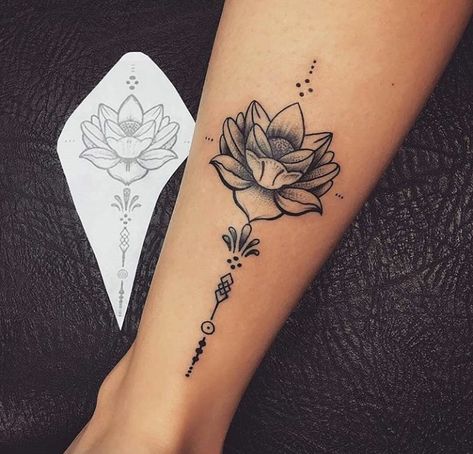 30 Beautiful Lotus Flower Tattoo Ideas | Inspirationfeed Calf Tattoos For Women, Rosen Tattoo Frau, Lotusblume Tattoo, Mandela Tattoo, Underboob Tattoo Designs, Leg Tattoos Women, Mandala Tattoo Design, Thigh Tattoos Women, Calf Tattoo