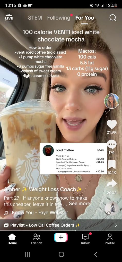 Starbucks Drinks Healthy, Non Coffee Drinks, Coffee Drinks At Starbucks, Low Calorie Starbucks Drinks, Healthy Coffee Drinks, Drinks At Starbucks, Starbucks Hacks, Cold Starbucks Drinks, Drinks Healthy