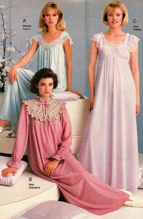 JC Penney Fall Winter 1983 catalog Cute Pajama Dress, Garfield Pajamas, 90s Sleepwear, 70s Nightgown, Pajama Dresses, Pajamas Dress, Vintage Sleepwear, Vintage Loungewear, Pijamas Women