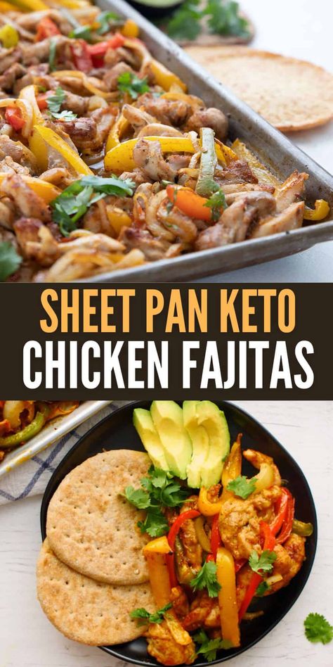 These sheet pan keto chicken fajitas come together in 35 minutes, start to finish. It's a one pan meal bursting with bold flavor. And it's a meal the whole family will love. Keto Chicken Fajitas, Pan Fajitas, Fiesta Food, Thm Meals, Fall Crockpot, Pan Keto, Rich Recipes, Fall Crockpot Recipes, One Pan Meal