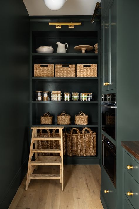 Inside The McGee Home Refresh Pantry - Studio McGee Dark Pantry Ideas, Home Pantry, The Mcgee Home, Mcgee Home, Dining Room Pantry, Home Refresh, Happy Valley, Butler's Pantry, Kitchen Cabinet Colors