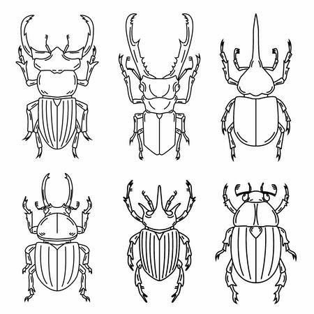 심플한 그림, Insect Tattoo, Bug Tattoo, Outline Illustration, Bug Art, Insect Art, Bugs And Insects, Beetles, Embroidery Inspiration