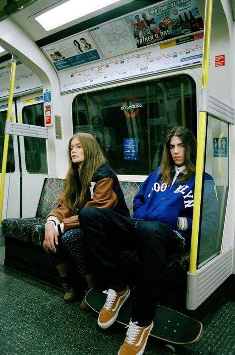 Skater Fashion Aesthetic, London On Film, London Film Photography, 90s Film Photography, Underground Illustration, London Underground Tube, London Underground, Street Fashion Photography, Youth Culture