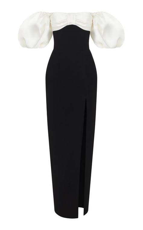 Evening Gowns With Sleeves, Black And White Dress, Trending Dresses, Classy Dress, Bridesmaids Dresses, Fancy Dresses, Moda Operandi, Evening Gown, Classy Outfits