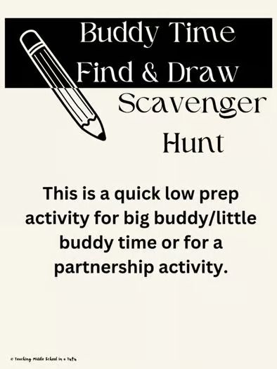 Find & Draw Scavenger Hunt for Buddies, Partner/Small Group, Ice Breaker, or Art Small Group Ice Breakers, Group Ice Breakers, Classroom Community Activities, Small Group Activities, Community Activities, Ice Breaker, Teaching Middle School, Ice Breakers, Class Activities