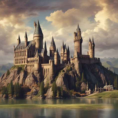 Hogwarts Castle #hogwartmystery💚 #hogwarts #hogwartcastle Hogwarts In Minecraft, Hogwarts Blueprints, Harry Potter Architecture, Hogwarts Castle Aesthetic, Hogwarts Architecture, Hogwarts Legacy Castle, Hogwarts Castle Painting, Harry Potter Landscape, Hogwarts Building