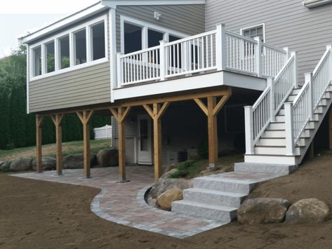 2nd Story Sunroom, Deck With Covered Area, 4 Season Room Addition, 4 Season Sunroom Ideas, Deck Addition, All Season Room, Three Season Porch, 4 Season Room, 3 Season Room