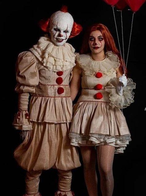 Halloween Costumes Spooky Scary, Penniwyse Costume, Diy Scary Clown Costume Men, Stephen King Halloween Costumes, Penny Wise Couple Costume, Halloween Costume Men Scary, Diy Scary Clown Costume, It Costume Women, Halloween Costumes Scary Horror Women