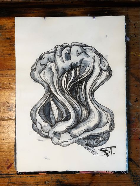 Twisted mind / mental health / strain / brain / warp / ink / paynes grey / messy drawings / dissociation/ addiction Messy Drawings, Paynes Grey, Twisted Mind, Dissociation, Scary Art, Brain, Mindfulness, Drawings, Health