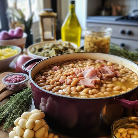 Well hey there, friends! I'm just over the flippin' moon excited to bring y'all my family's treasured recipe for the sweetest, smokiest Great Northern Beans simmered to tender perfection in the crockpot. This recipe has Olive Garden Minestrone Soup, Beans In Crockpot, Baby Cooking, Ham And Beans, Northern Beans, Great Northern Beans, Bean Pot, Baked Casserole, Smoked Ham