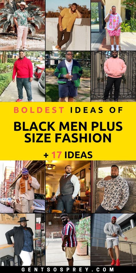 Redefine your style with our curated selection of black men's plus-size fashion for 2024. Embrace the latest trends and express yourself with our diverse range of clothing options. From casual streetwear to formal attire, our collection offers stylish solutions for every occasion. Elevate your wardrobe with premium-quality fashion pieces designed to enhance your confidence and individuality. Men Big And Tall Fashion, Plus Size Black Men, Tall Black Men, Plus Size Man Fashion, Mens Plus Size Fashion, Date Night Outfit Men, Big And Tall Style, Big Men Fashion, Man Fashion