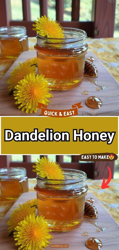 With this delicious Dandelion Honey Recipe, little ones will be able to connect with nature while enjoying a homemade sweet snack! Dandelion Honey Recipe, Dandelion Honey, Nature Recipes, Affordable Skin Care Routine, Honey Uses, Herbal Remedies Recipes, Dandelion Flowers, Canning Food, Connect With Nature